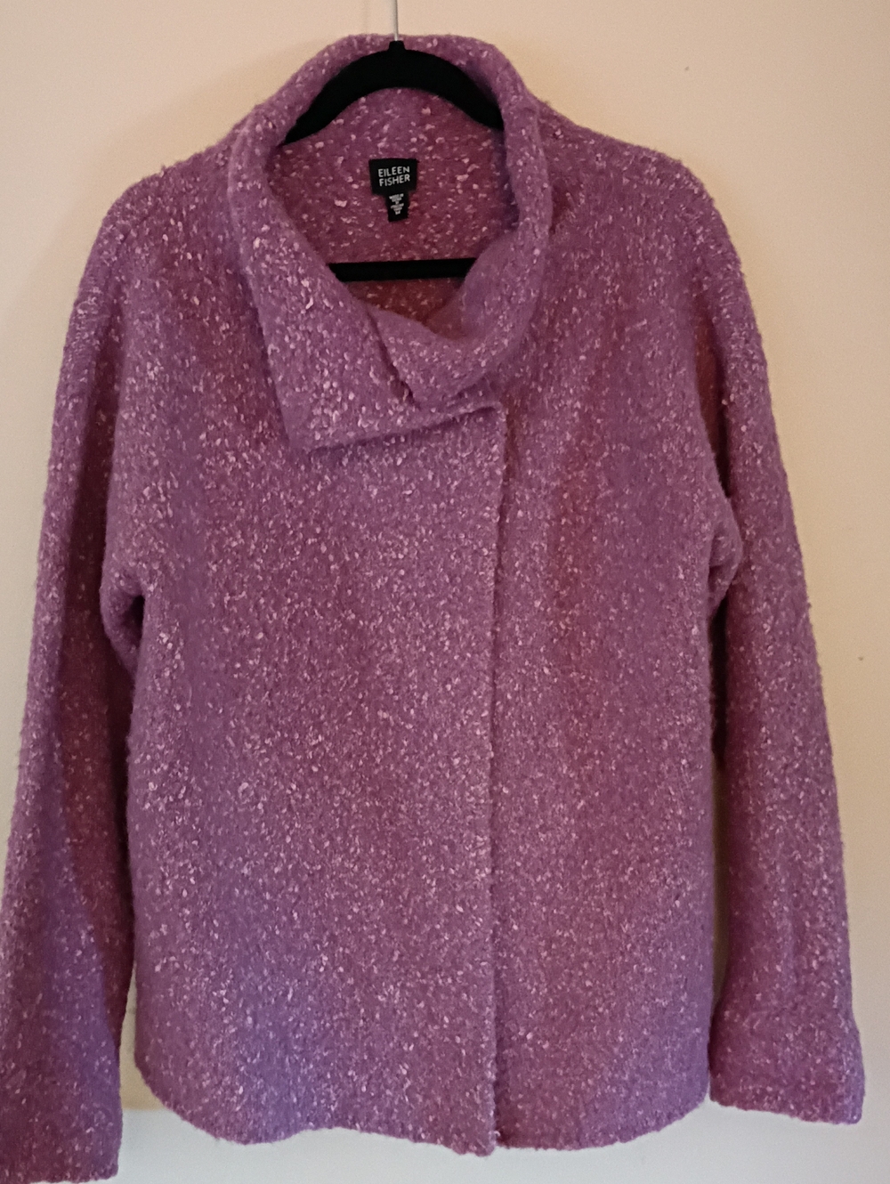 Eileen Fisher Purple Alpaca Blend Boucle Textured Sweater / Jacket